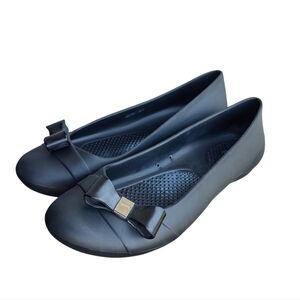 CROCS Gianna Black Bow Flats